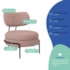 Kit 2 Poltronas Decorativas Luxo Moderna Sala de Estar Recepção Mimo Bouclé Rosê