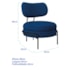 Kit 2 Poltronas Decorativas Luxo Moderna Sala de Estar Recepção Mimo Linho Azul Royal