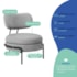 Kit 2 Poltronas Decorativas Luxo Moderna Sala de Estar Recepção Mimo Linho Cinza Claro