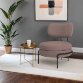 Kit 2 Poltronas Decorativas Luxo Moderna Sala de Estar Recepção Mimo Linho Rosê
