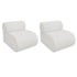 Kit 2 Poltronas Decorativas Orgânica Escritório Recepção Sala Virgínia Bouclé Branco - Amarena Móveis
