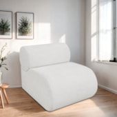 Kit 2 Poltronas Decorativas Orgânica Escritório Recepção Sala Virgínia Bouclé Branco - Amarena Móveis