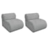Kit 2 Poltronas Decorativas Orgânica Escritório Recepção Sala Virgínia Bouclé Cinza - Amarena Móveis