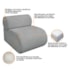 Kit 2 Poltronas Decorativas Orgânica Escritório Recepção Sala Virgínia Bouclé Cinza - Amarena Móveis