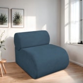 Kit 2 Poltronas Decorativas Orgânica Escritório Recepção Sala Virgínia Linho Azul Royal - Amarena Móveis