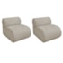 Kit 2 Poltronas Decorativas Orgânica Escritório Recepção Sala Virgínia Linho Bege - Amarena Móveis