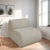 Kit 2 Poltronas Decorativas Orgânica Escritório Recepção Sala Virgínia Linho Bege - Amarena Móveis