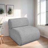 Kit 2 Poltronas Decorativas Orgânica Escritório Recepção Sala Virgínia Linho Cinza Claro - Amarena Móveis