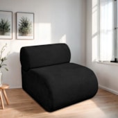Kit 2 Poltronas Decorativas Orgânica Escritório Recepção Sala Virgínia Linho Preto - Amarena Móveis