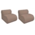 Kit 2 Poltronas Decorativas Orgânica Escritório Recepção Sala Virgínia Linho Rose - Amarena Móveis