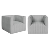 Kit 2 Poltronas Decorativas Sala de Estar Recepção Aurora Bouclé Cinza - Amarena Móveis