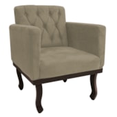Kit 2 Poltronas Decorativas Sala de Estar Recepção Classic Suede Capuccino  - Amarena Móveis