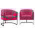 Kit 2 Poltronas Decorativas Sala de Estar Recepção Mavie Base de Ferro Preto Suede Pink - Amarena Móveis