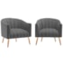 Kit 2 Poltronas Decorativas Sala de Estar Recepção Senna Linho Cinza Escuro - Amarena Móveis