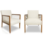 Kit 2 Poltronas Havaí SPZ Decorativa Sala Linho Natural