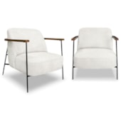 Kit 2 Poltronas Odense SPZ Decorativa Sala Boucle Branco