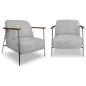 Kit 2 Poltronas Odense SPZ Decorativa Sala Boucle Cinza