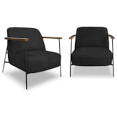 Kit 2 Poltronas Odense SPZ Decorativa Sala Boucle Preto