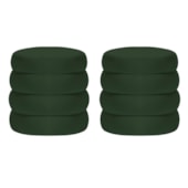 Kit 2 Puffs Decorativos Orgânico Sala de Estar Lavínia Linho Verde - Amarena Móveis
