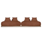 Kit 2 Sofás 2 Lugares Decoração Lazer Sala Ibiza SPZ 160cm Bouclé Terracota