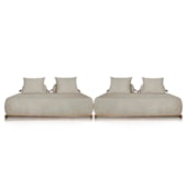 Kit 2 Sofás 3 Lugares Decoração Lazer Sala Ibiza SPZ 200cm Bouclé Bege