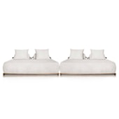 Kit 2 Sofás 3 Lugares Decoração Lazer Sala Ibiza SPZ 200cm Bouclé Branco