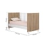 Kit Berço Mini Cama Taís, Guarda Roupa Infantil 2 Portas 2 Gavetas com Nicho e Cômoda Infantil 3 Gavetas com Nicho Q01 Carvalho Rústico/Branco