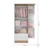 Kit Berço Mini Cama Taís, Guarda Roupa Infantil 2 Portas 2 Gavetas com Nicho e Cômoda Infantil 3 Gavetas com Nicho Q01 Carvalho Rústico/Branco