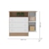 Kit Berço Mini Cama Taís, Guarda Roupa Infantil 2 Portas 2 Gavetas com Nicho e Cômoda Infantil 3 Gavetas com Nicho Q01 Carvalho Rústico/Branco