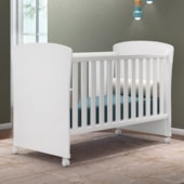 Kit Berço Mini Cama Tati e Cômoda Sapateira Infantil 1 Porta e 4 Gavetas Brilhar Q01 Branco - Amarena Móveis