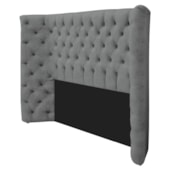 Kit Cabeceira e Calçadeira Baú Casal Everest P02 140 cm para cama Box Corano Cinza - Amarena Móveis