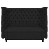 Kit Cabeceira e Calçadeira Baú Casal Everest P02 140 cm para cama Box Corano Preto - Amarena Móveis