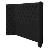 Kit Cabeceira e Calçadeira Baú Casal Everest P02 140 cm para cama Box Corano Preto - Amarena Móveis