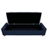 Kit Cabeceira e Calçadeira Baú Casal Everest P02 140 cm para cama Box Suede Azul Marinho - Amarena Móveis