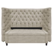 Kit Cabeceira e Calçadeira Baú Casal Everest P02 140 cm para cama Box Suede Bege - Amarena Móveis