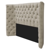 Kit Cabeceira e Calçadeira Baú Casal Everest P02 140 cm para cama Box Suede Bege - Amarena Móveis