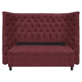 Kit Cabeceira e Calçadeira Baú Casal Everest P02 140 cm para cama Box Suede Bordô - Amarena Móveis