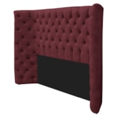 Kit Cabeceira e Calçadeira Baú Casal Everest P02 140 cm para cama Box Suede Bordô - Amarena Móveis