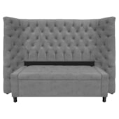 Kit Cabeceira e Calçadeira Baú Casal Everest P02 140 cm para cama Box Suede Cinza - Amarena Móveis