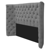 Kit Cabeceira e Calçadeira Baú Casal Everest P02 140 cm para cama Box Suede Cinza - Amarena Móveis