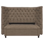 Kit Cabeceira e Calçadeira Baú Casal Everest P02 140 cm para cama Box Suede Marrom - Amarena Móveis