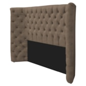 Kit Cabeceira e Calçadeira Baú Casal Everest P02 140 cm para cama Box Suede Marrom - Amarena Móveis