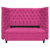 Kit Cabeceira e Calçadeira Baú Casal Everest P02 140 cm para cama Box Suede Pink - Amarena Móveis