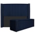 Kit Cabeceira e Calçadeira Baú Casal Minsk P02 140 cm para cama Box Suede Azul Marinho - Amarena Móveis