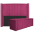 Kit Cabeceira e Calçadeira Baú Casal Minsk P02 140 cm para cama Box Suede Pink - Amarena Móveis