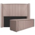 Kit Cabeceira e Calçadeira Baú Casal Minsk P02 140 cm para cama Box Suede Rosê - Amarena Móveis