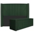 Kit Cabeceira e Calçadeira Baú Casal Minsk P02 140 cm para cama Box Suede Verde - Amarena Móveis