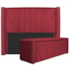 Kit Cabeceira e Calçadeira Baú Casal Minsk P02 140 cm para cama Box Suede Vermelho - Amarena Móveis