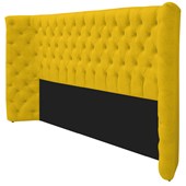 Kit Cabeceira e Calçadeira Baú King Everest P02 195 cm para cama Box Corano Amarelo - Amarena Móveis