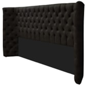 Kit Cabeceira e Calçadeira Baú King Everest P02 195 cm para cama Box Suede Preto - Amarena Móveis